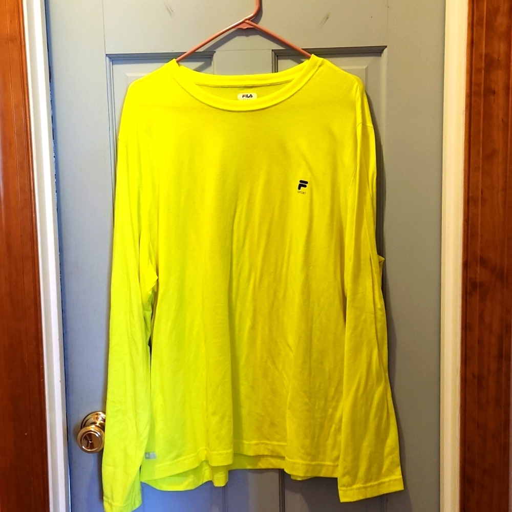 FILA Sport Men's Fluorescent Yellow XXL long sleeve
